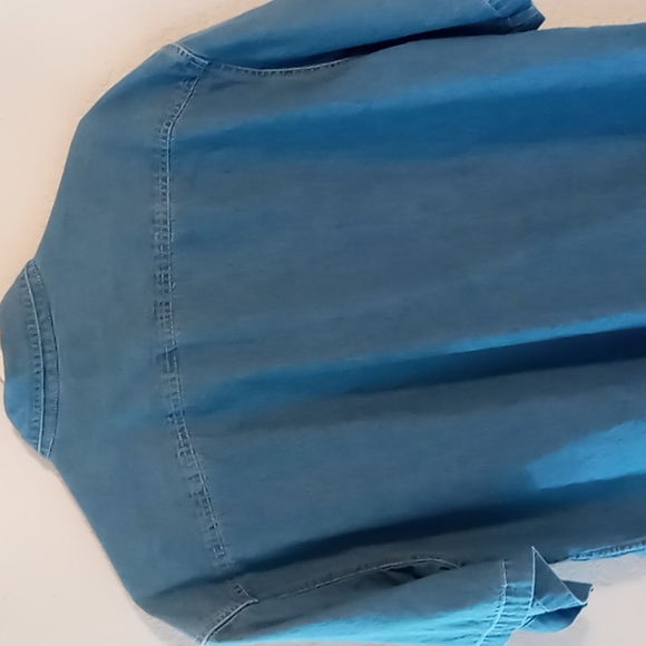 Basics Edition Men's Blue Denim Button Up 100% Cotton Shirt Sz XL - Picture 7 of 11